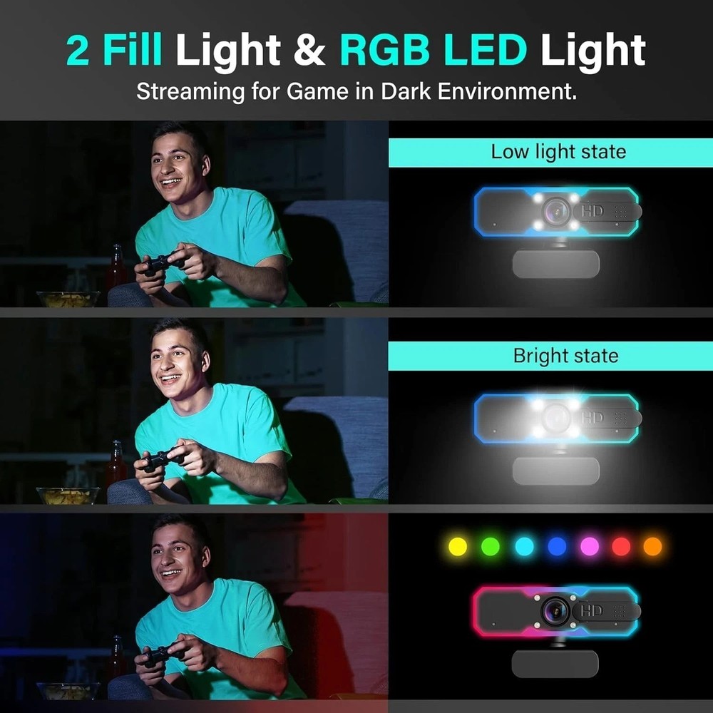Streaming Camera with Microphone & RGB Light
