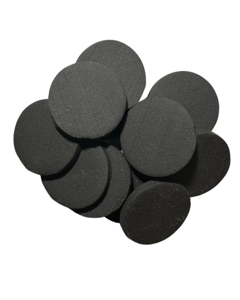 Ceramic Coral Frag Tiles, 100 pack, 1.5" Discs - SOLID BLACK