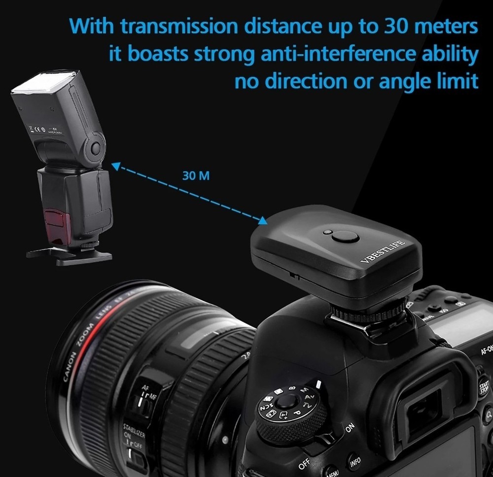 433MHZ 16 Channel Wireless Flash Trigger Set With 1 Transmitter 2 Receivers