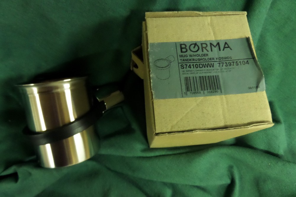 TOOTHBRUSH CUP & HOLDER STAINLESS BY BORMA