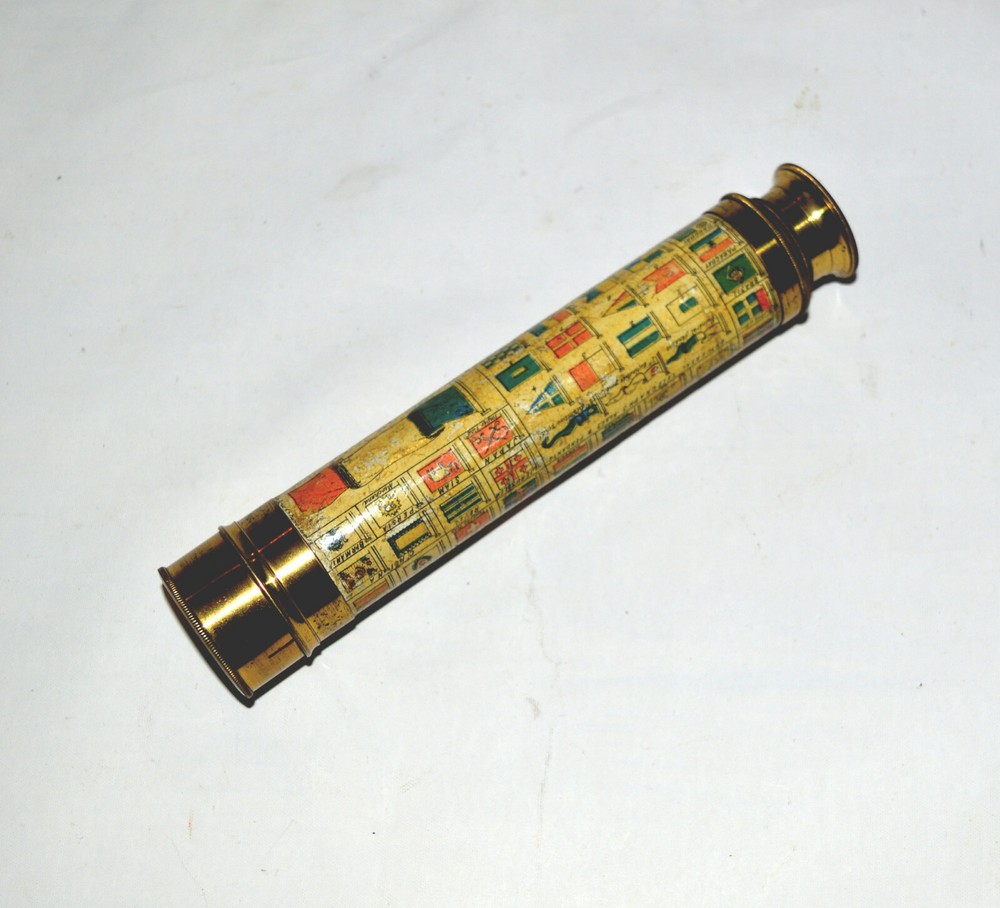 French flag panel pocket marine telescope in case.