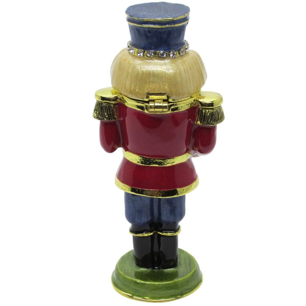Nutcracker Drummer Jeweled Trinket Box with Austrian Crystals