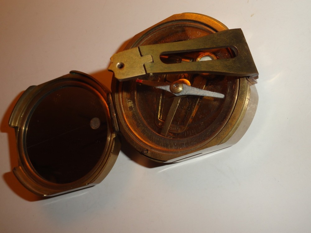 Vintage brass navigational compass