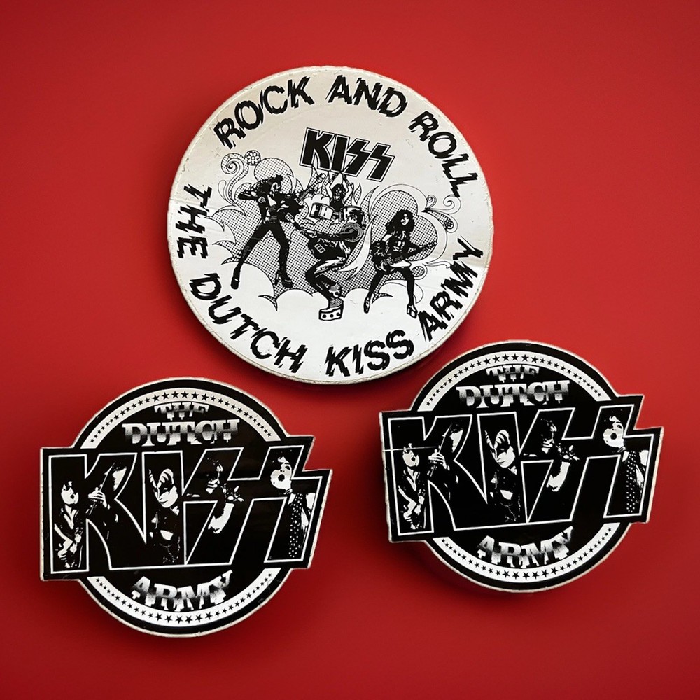Kiss - The Dutch Kiss Army 1976 Stickers Aucoin RARE