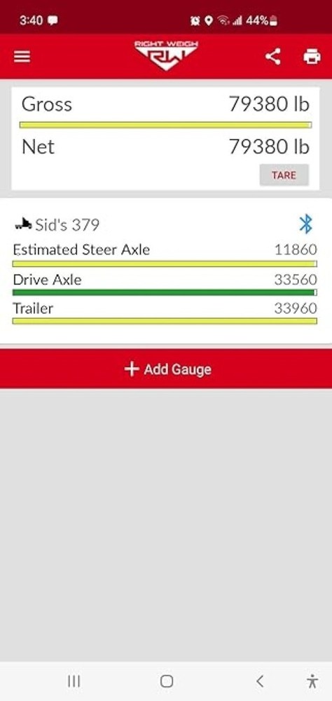 Right Weigh 202-DDG-02 Bluetooth-Enabled Interior Digital Axle Load Scale