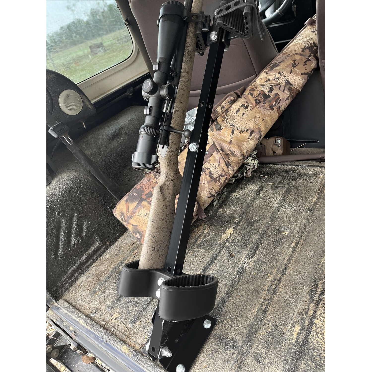 Fully Adjustable UTV Gun Mount Rack Adjustable Height Rifle Shotgun Holder