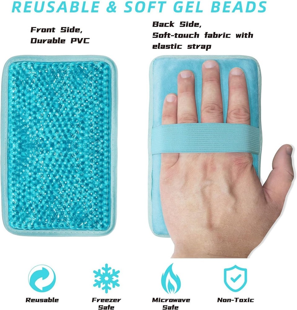 Gel Beads Ice Pack Ice Bag with Strap-1 Pack Reusable Hot & Cold Pack Compres...