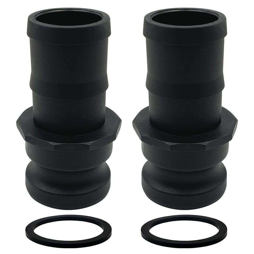 2 PCS 2 inch Type E Poly Plastic Camlock Fitting Male Adapter x Hose Shank