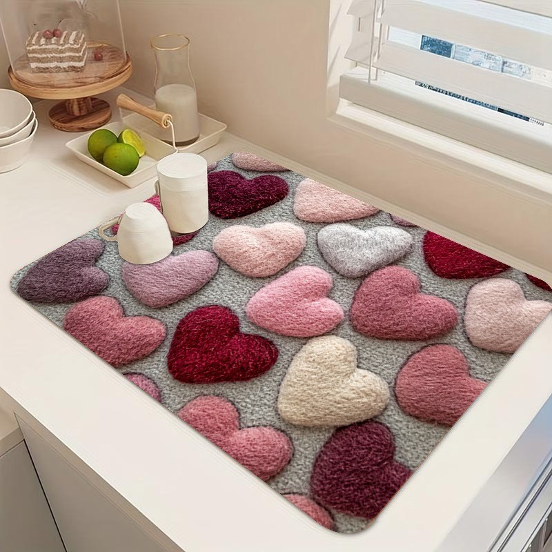 2D Tableware drying mat coffee/washing machine mat, table mat, kitchen room gift