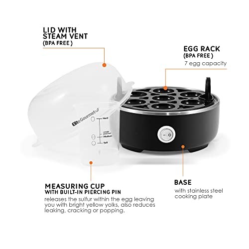 EGC115B Easy Egg Cooker Electric 7-Egg Capacity, Soft, 7 Egg Classic Black