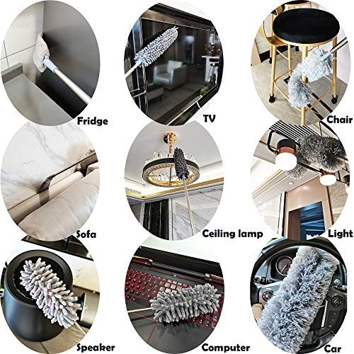5-in-1 Extendable Microfiber Duster Kit for High Ceilings, Fans, Cobwebs & Blind