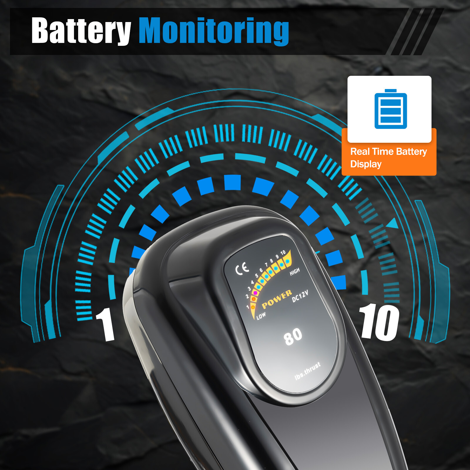 12V 80lbs Electric Trolling Motor Thrust Transom Mounted Fishing Boat Engine