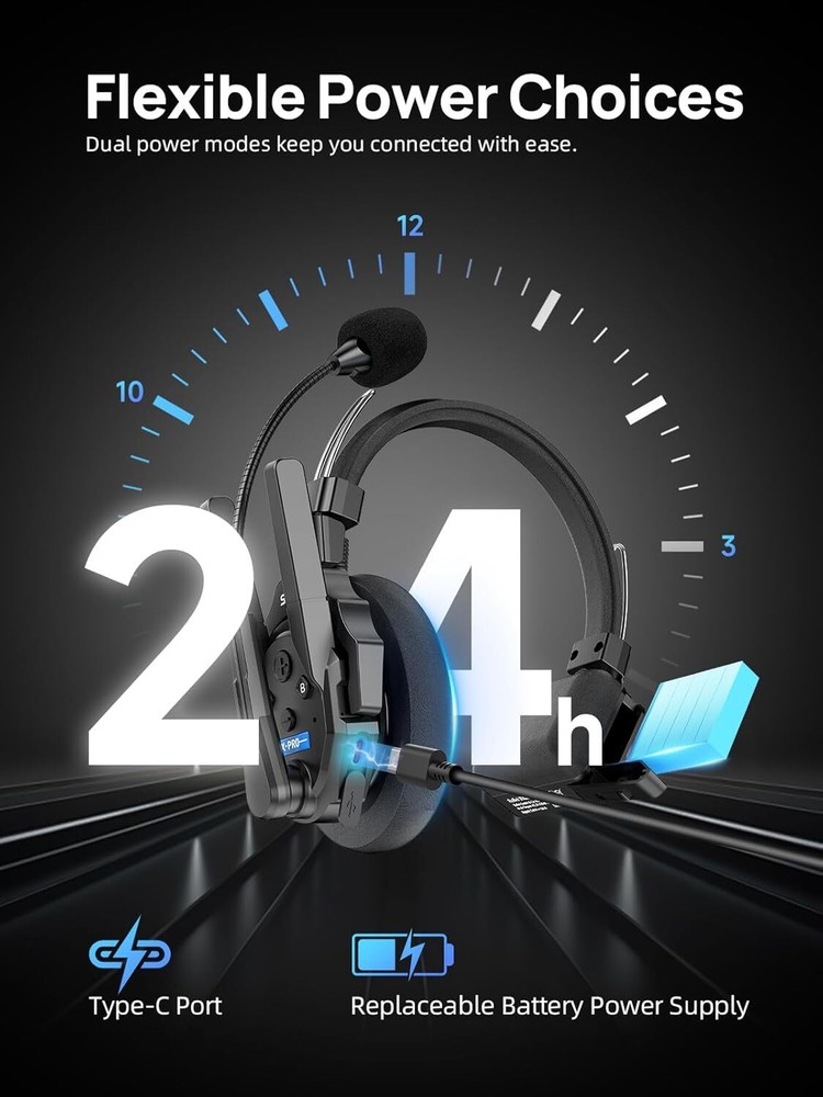 SYNCO XTALK XPRO Wireless Intercom Headset Communication System 2.4GHz 1Pcs