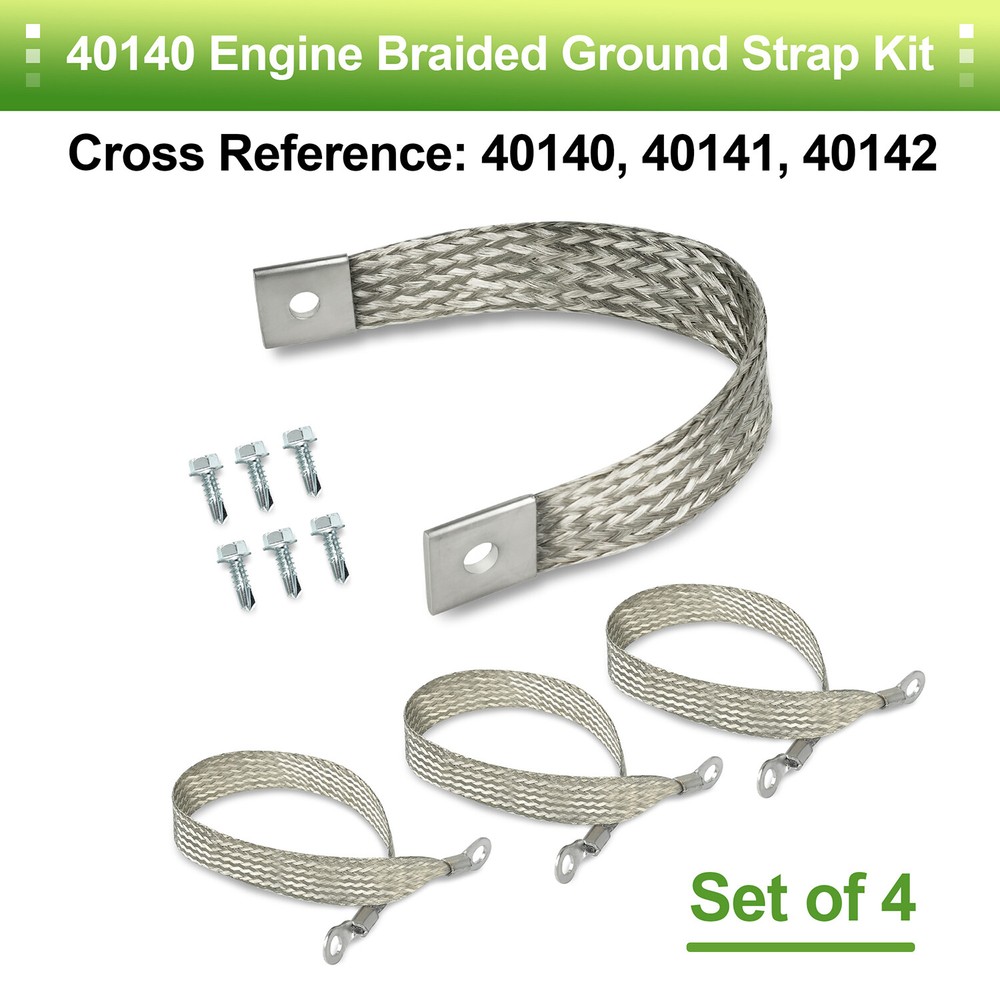 4Pcs Engine Body Frame Braided Ground Strap Kit 40140