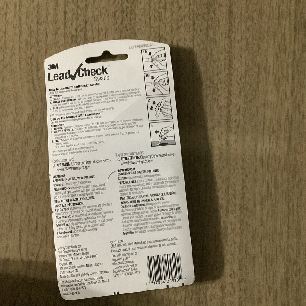New 3M Lead Check Swabs Test Kit EPA Recognized 8 Tests in Sealed Package