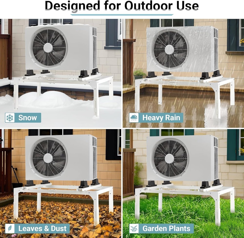 Mini Split Ground Stand Adjustable Anti-Vibration Mini Split Stand W 400LBS Load