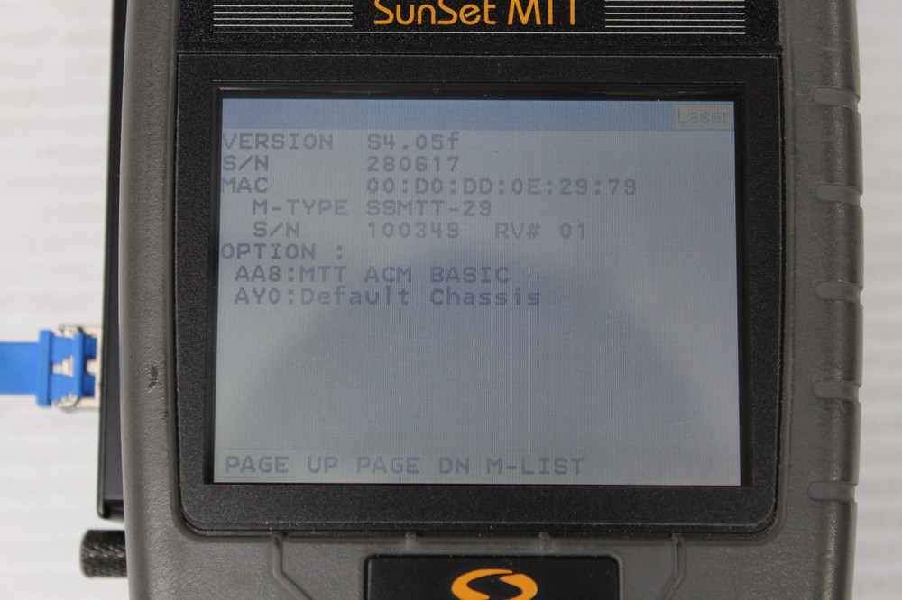 Sunrise Telecom SunSet MTT Basic Color Handheld Test Set w/1000 base SX Module
