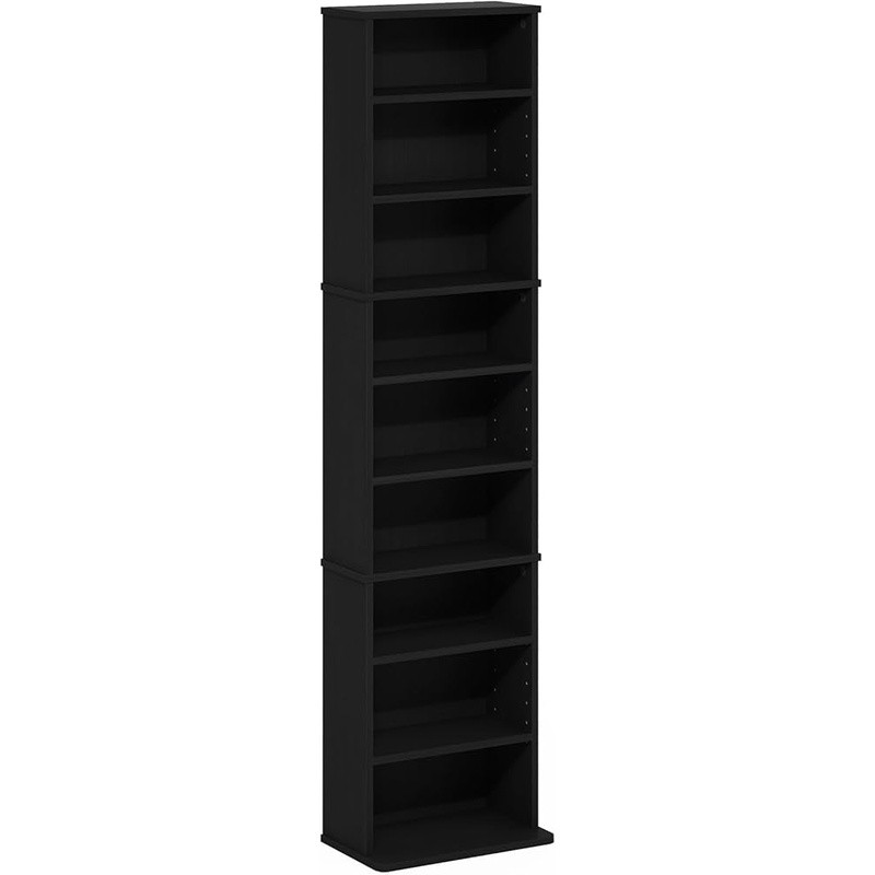 Wood Media Storage Rack Adjustable DVD CD Shelf Wall Mount Space Saving New