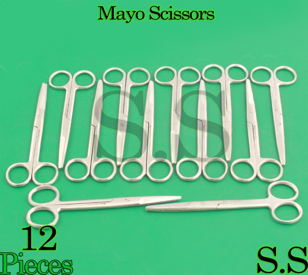 12 MAYO DISSECTING SCISSORS Straight 7'' SURGICAL INSTRUMENTS