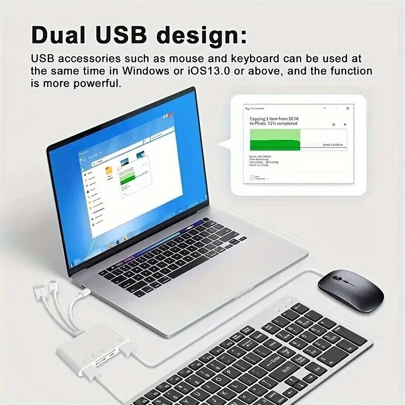 5 in 1 Memory Card Reader USB 3.0 OTG Adapter SD Card Reader For iPhone/iPad/PC