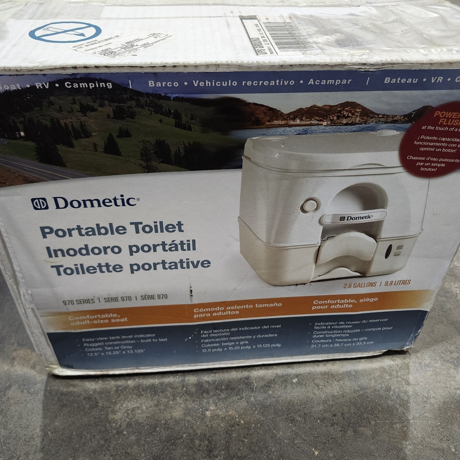 Dometic 301097206 Portable Camping Toilet 970 Series Porta Potti - 2.6 Gal.