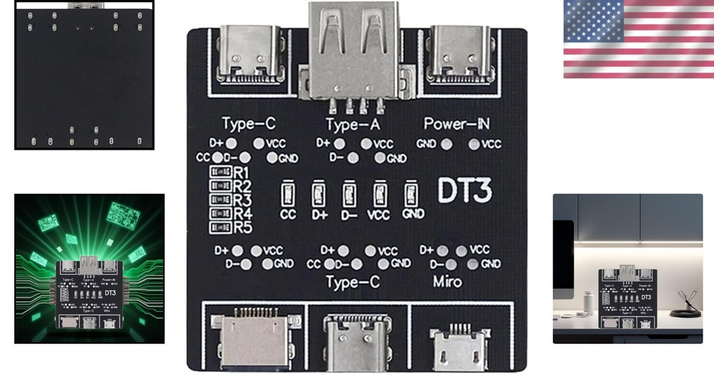 Durable Black PCB USB Tester - Check Charging & Data Transfer for All USB Types