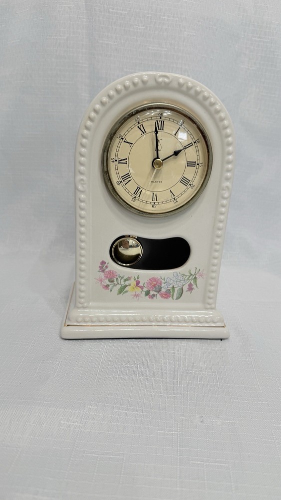 Vintage Ceramic Mantle Clock With Pendulum PS Limited Edition 1994