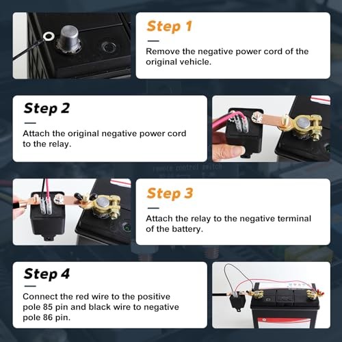 Remote Battery Disconnect Switch 12V, 200A Remote Control Battery Kill Switch,