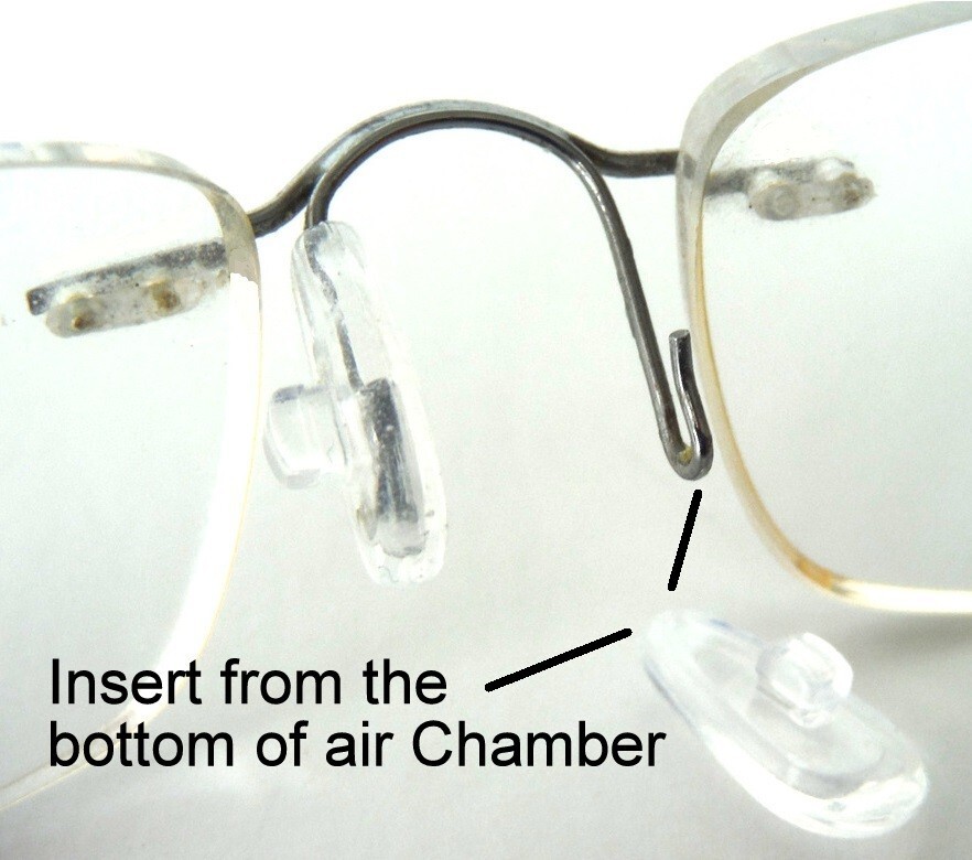 4 Pcs Soft Nose Pads Push in Silicone Air Chamber Anti Slip Eyeglasses