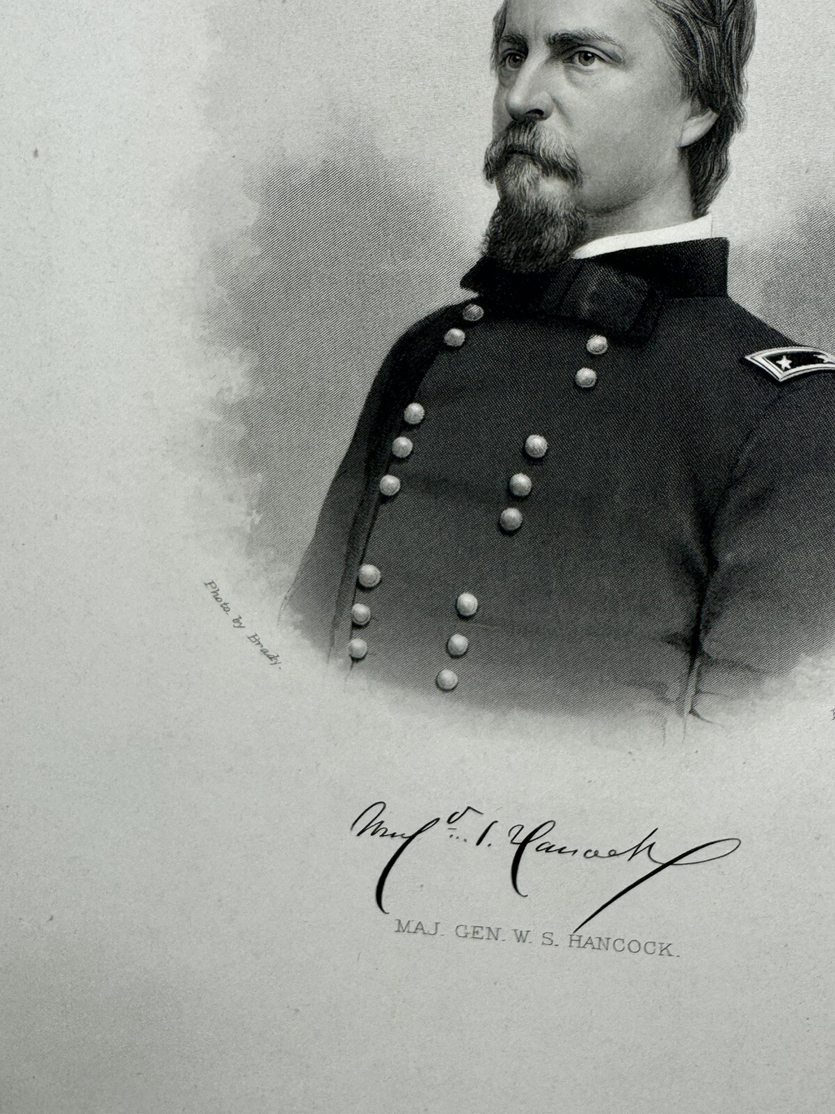 1860 Original American CIVIL WAR Print Union Brigadier GENERAL W.S. Hancock