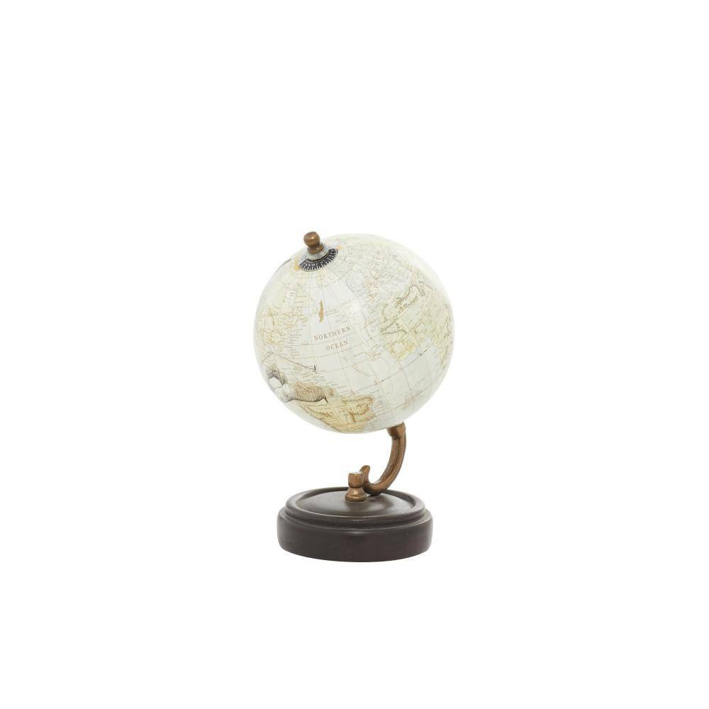 8 In. Yellow Wood Decorative Globe