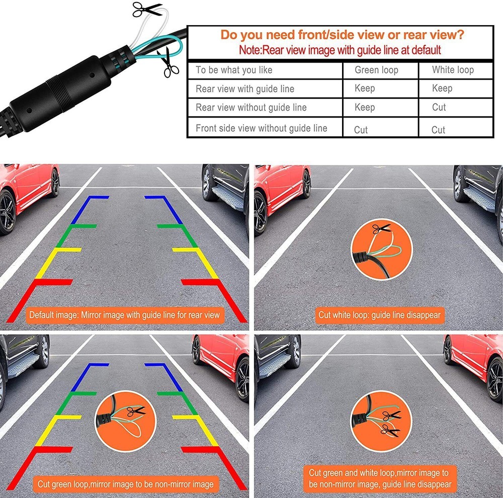 170° CMOS Car Front/Side/Rear View Reverse Backup Night Vision Parking Camera US