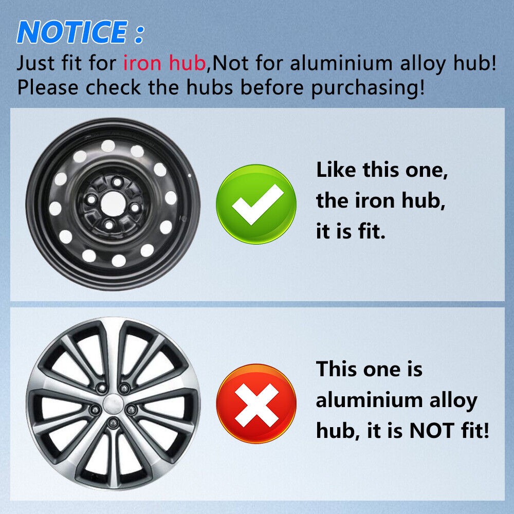 16" Set of 4 Snap On Full Hub Caps Wheel Covers Fit for R16 Tire & Steel Rim NEW