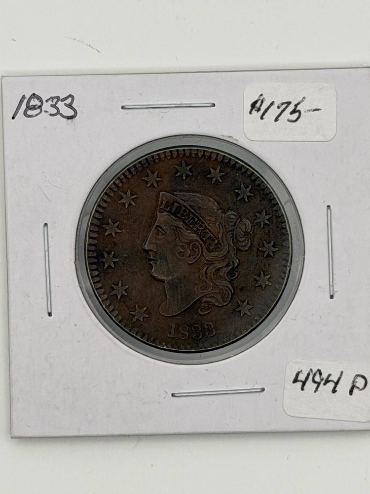 1833 Large Cents Coronet Head