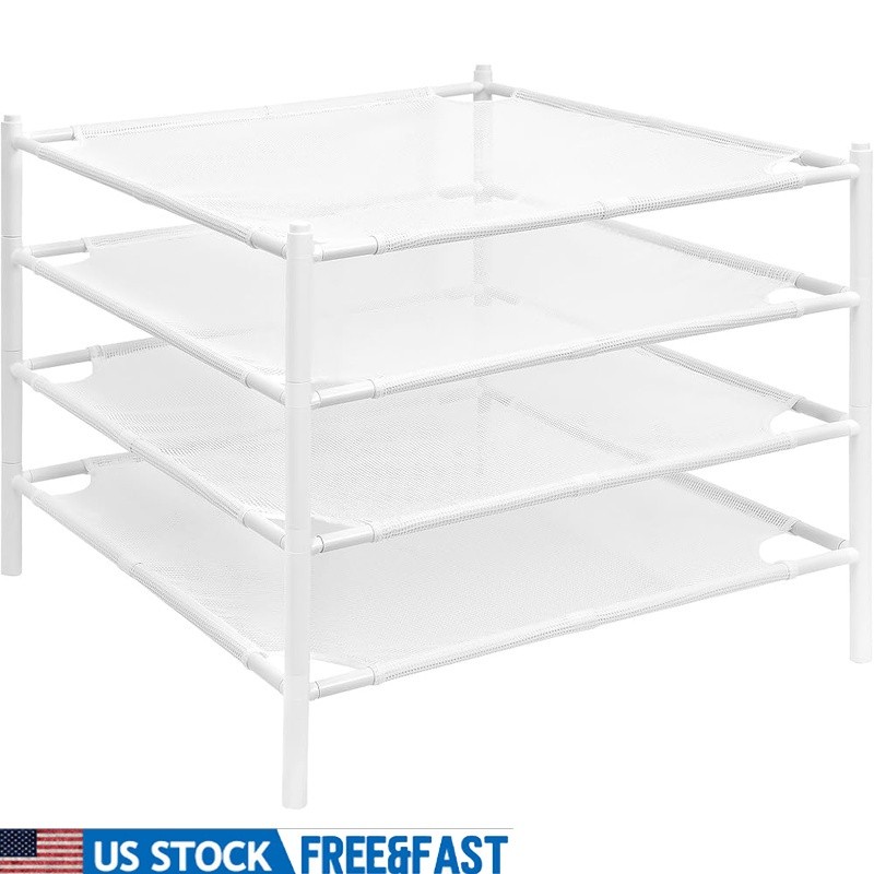 Flat Mesh Drying Rack Sweaters Clothes Toys Fast Drying Stackable Portable New