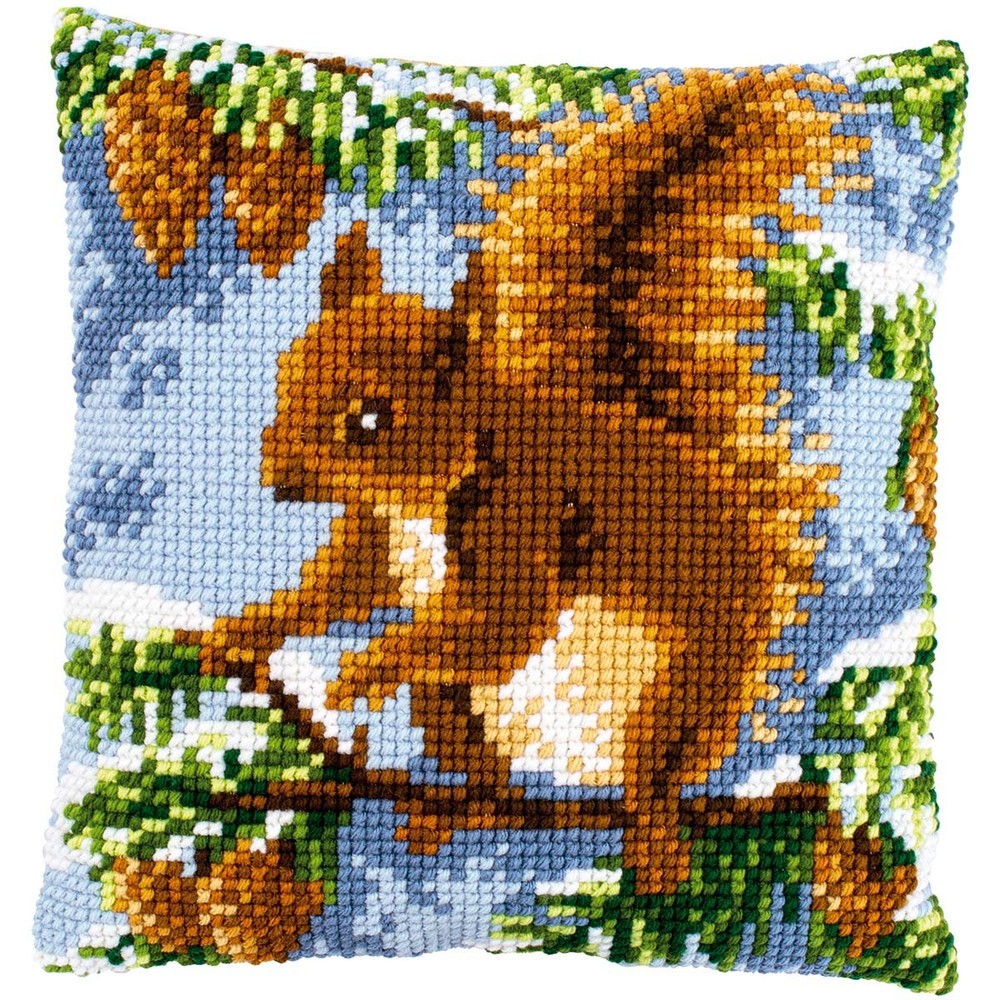 Vervaco® Squirrel in Pine Cushion Needlepoint Kit