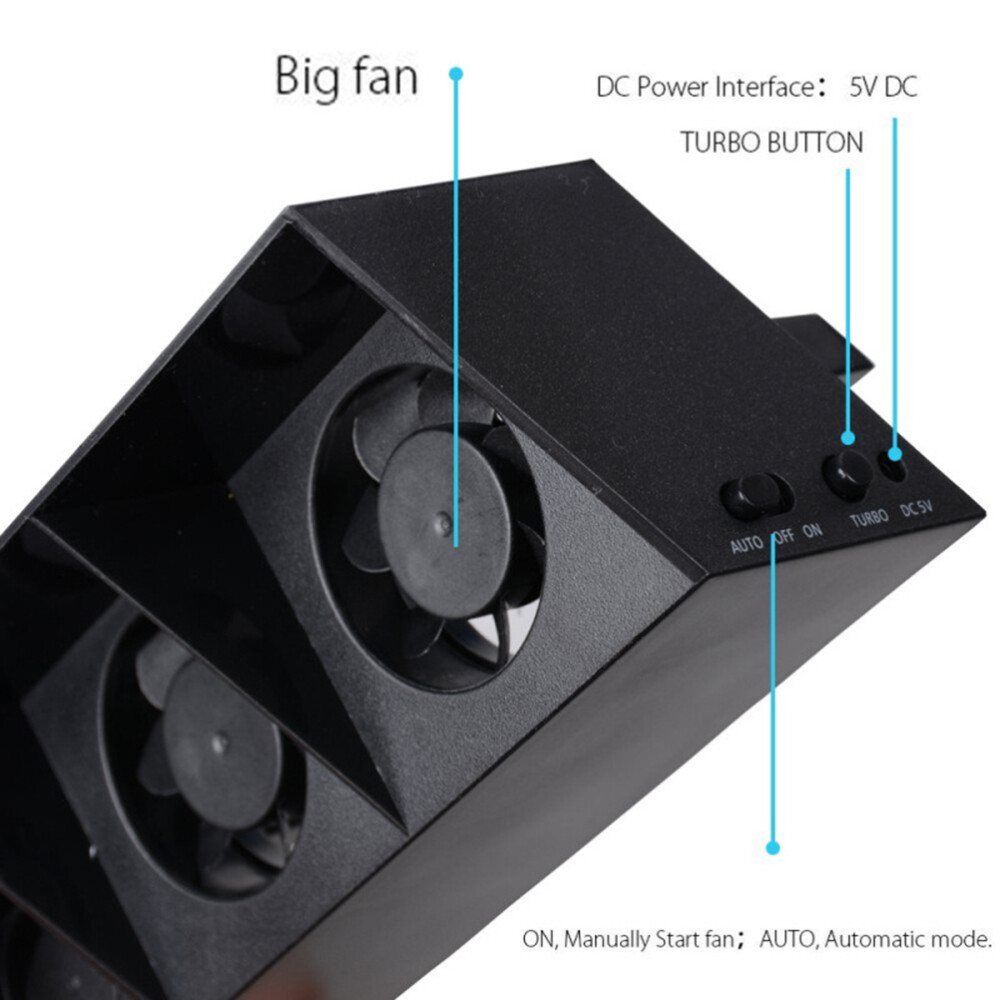 External Cooler Cooling Fan Console Temperature Control Cooler for PlayStation 4