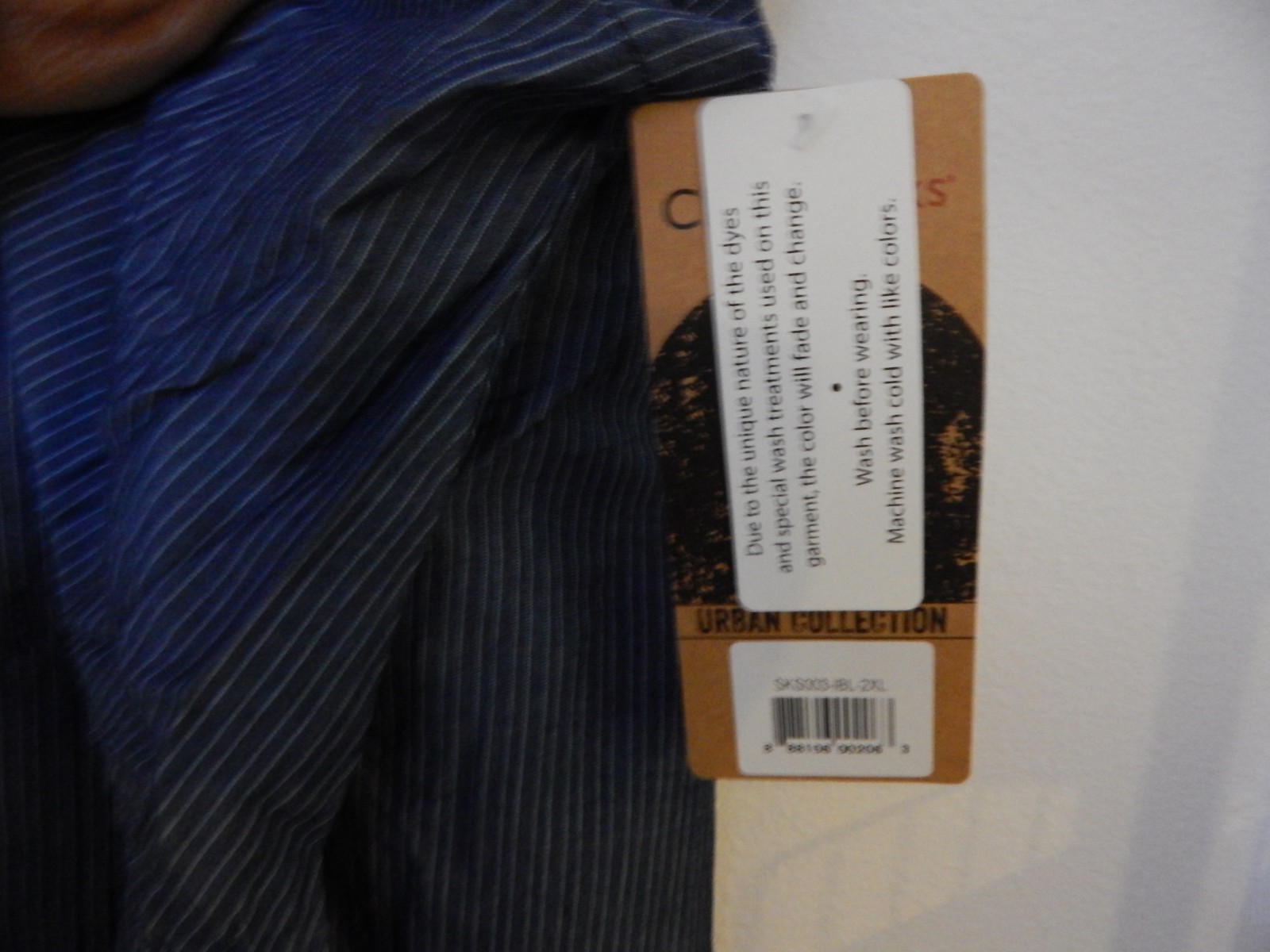 Chef Works Urban Collection navy stripe work shirt 2XL