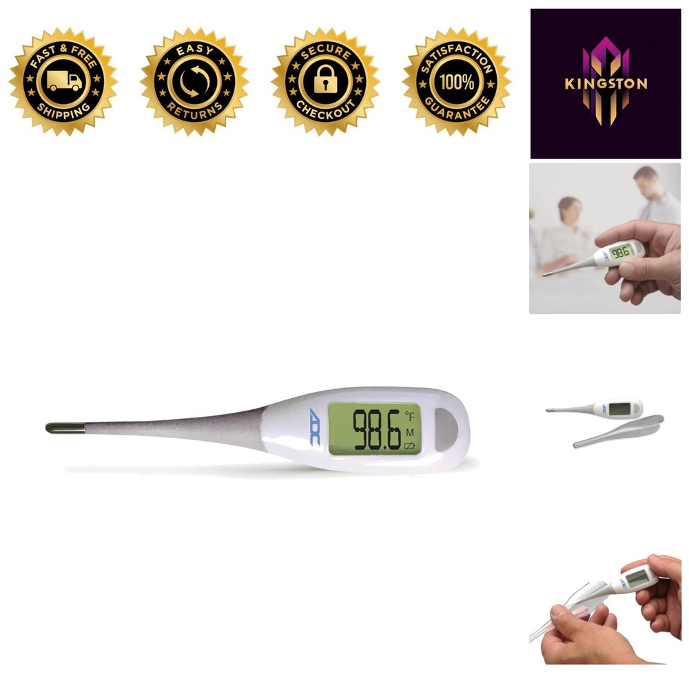 User-Friendly Digital Thermometer with Color-Coded Backlighting & Probe Sheaths