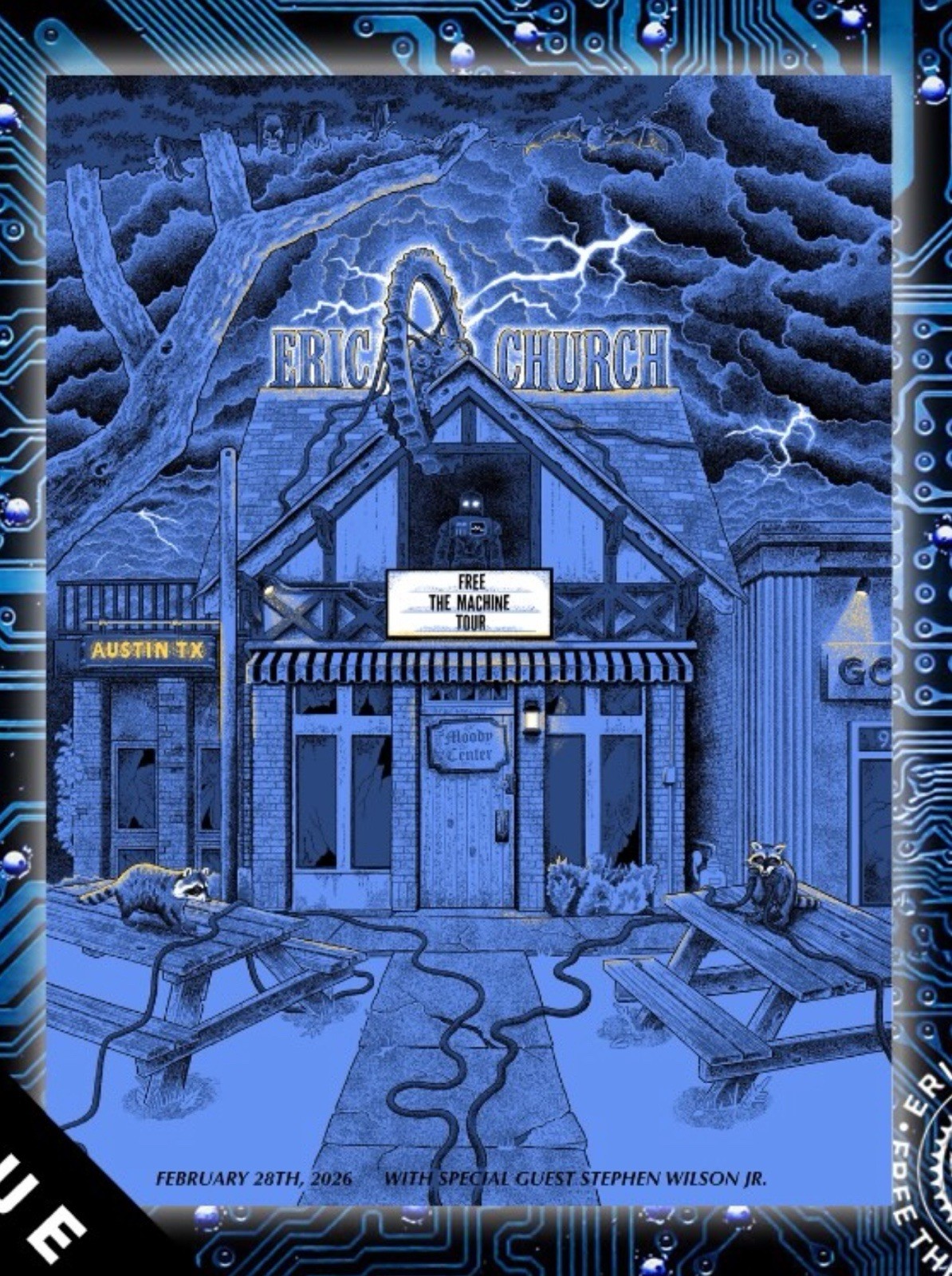 Eric Church Poster 2/28 show at Moody Center in Austin, TX RARE SOLD OUT