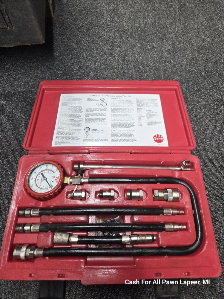 Mac Tools CT155 Deluxe Compression Test Kit – #14279 auto testing mechanic tool