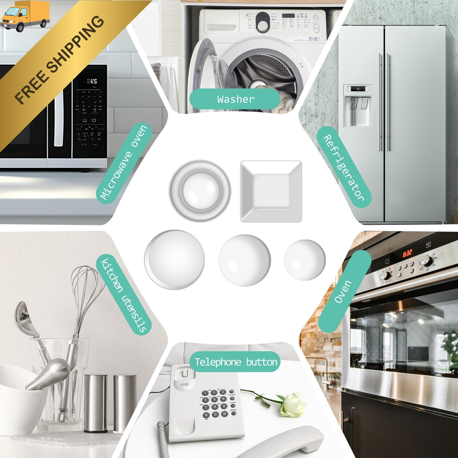 BOHUIZ 204Pcs Bump Dots for Visually Impaired, Adhesive Dot Silicone Braille...