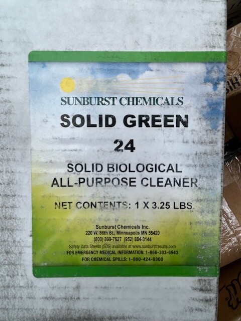 Sunburst Chemicals Solid Green 24 Solid Biological All-Purpose Cleaner, 3.25lb