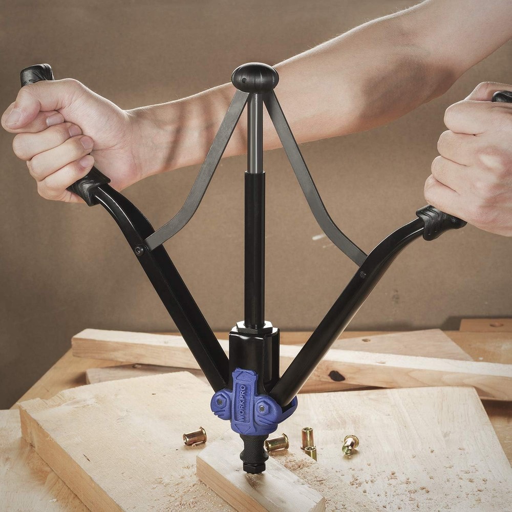 WORKPRO 79x 15" Hand Rivet Nut Setter Kit High Leverage Metric SAE Mandrel Nuts