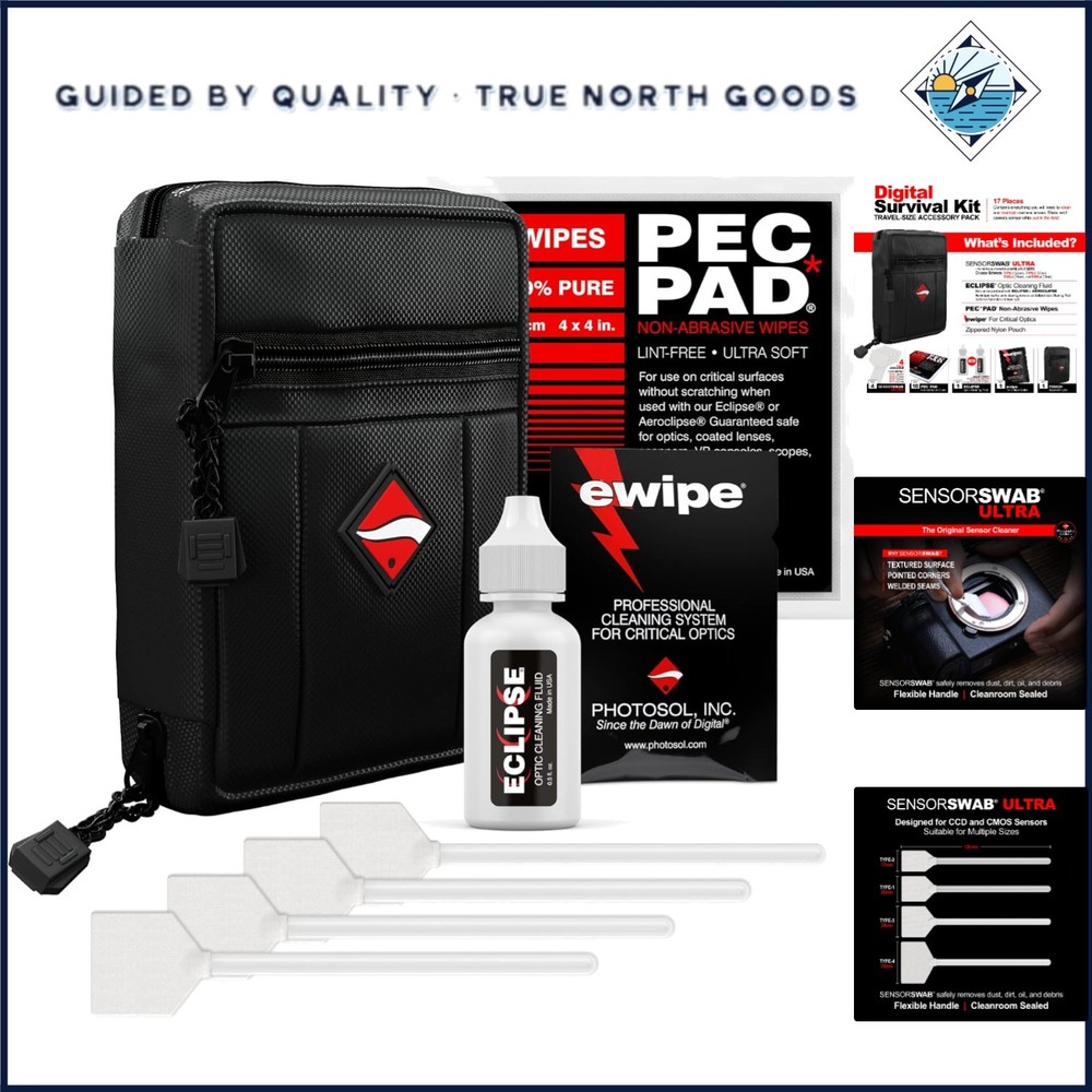 Camera Sensor Cleaning Kit with Eclipse Optic Cleaner and Travel-Friendly Pouch