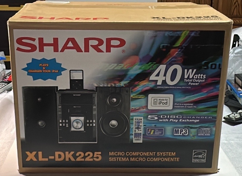 Sharp XL-DK225 Micro Component Stereo System CD Radio iPod Dock-"New" READ NOTE*