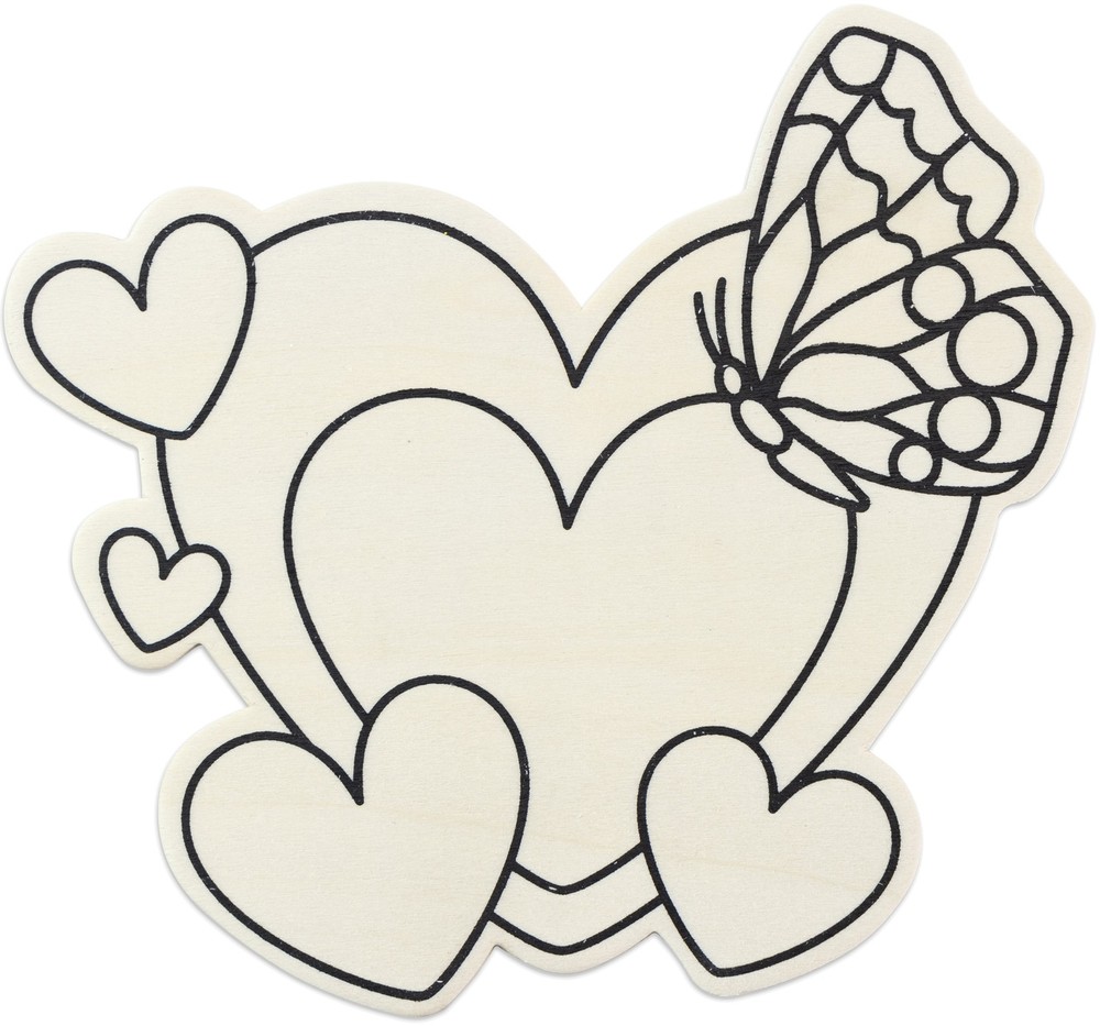 CousinDIY MDF Shape-Heart Butterfly - 12 Pack