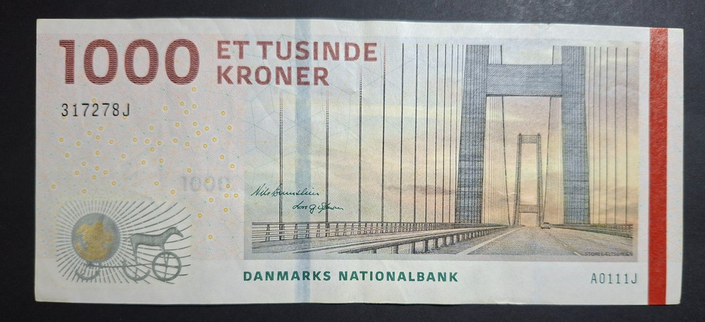 DENMARK 1000 Kroner 2012 P-69 EF/XF SERIES AJ