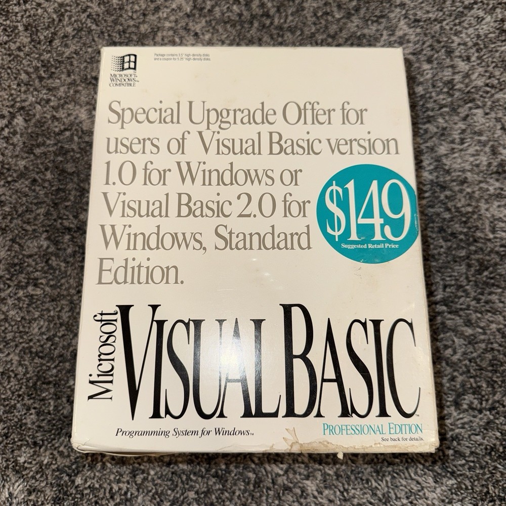 Microsoft Visual Basic Professional Edition Ver 3.0 Windows 95 New Open Box