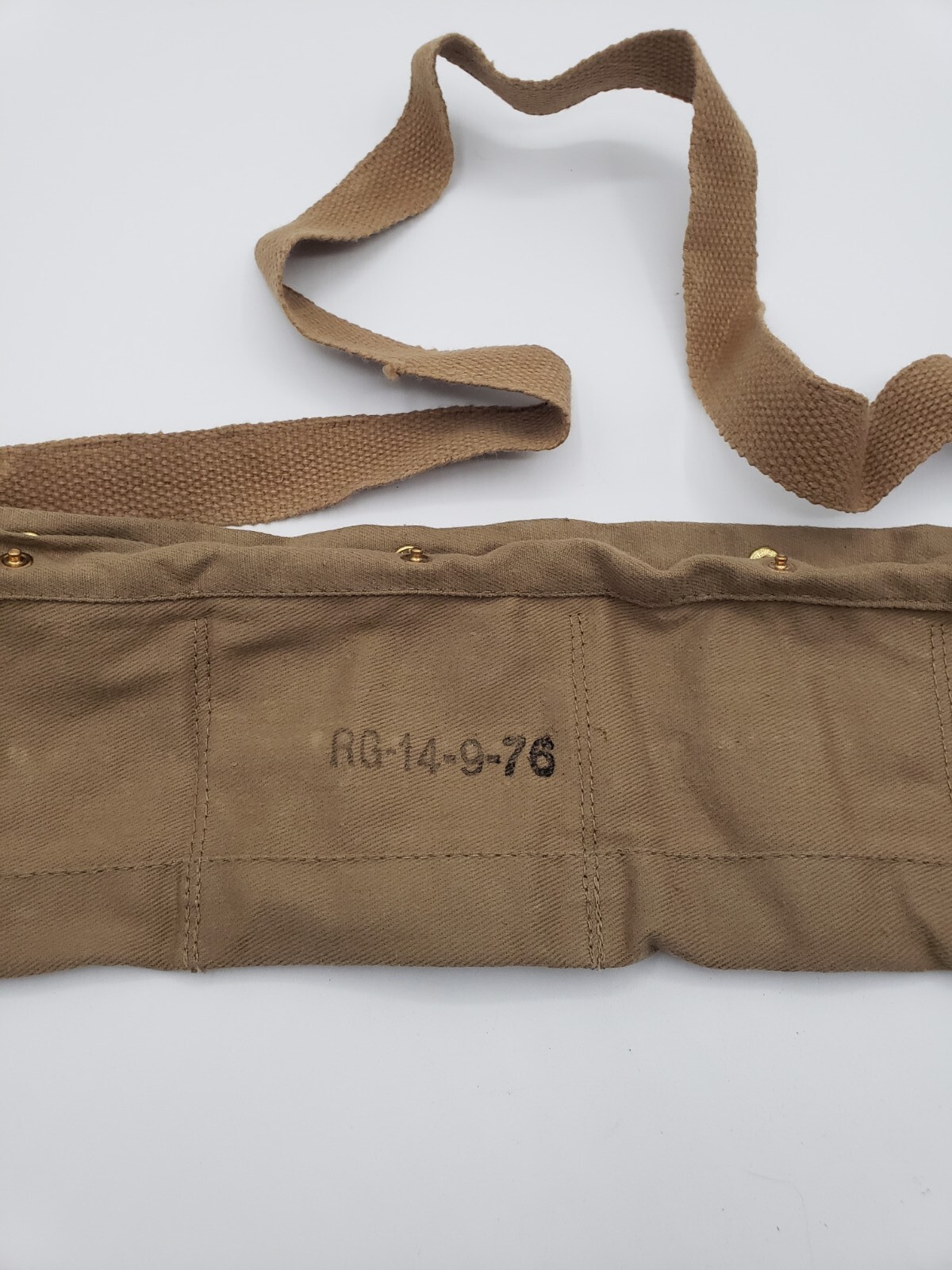 .762 / 8mm Cloth Bandolier 5 Pocket 50rd Khaki Dated 1976